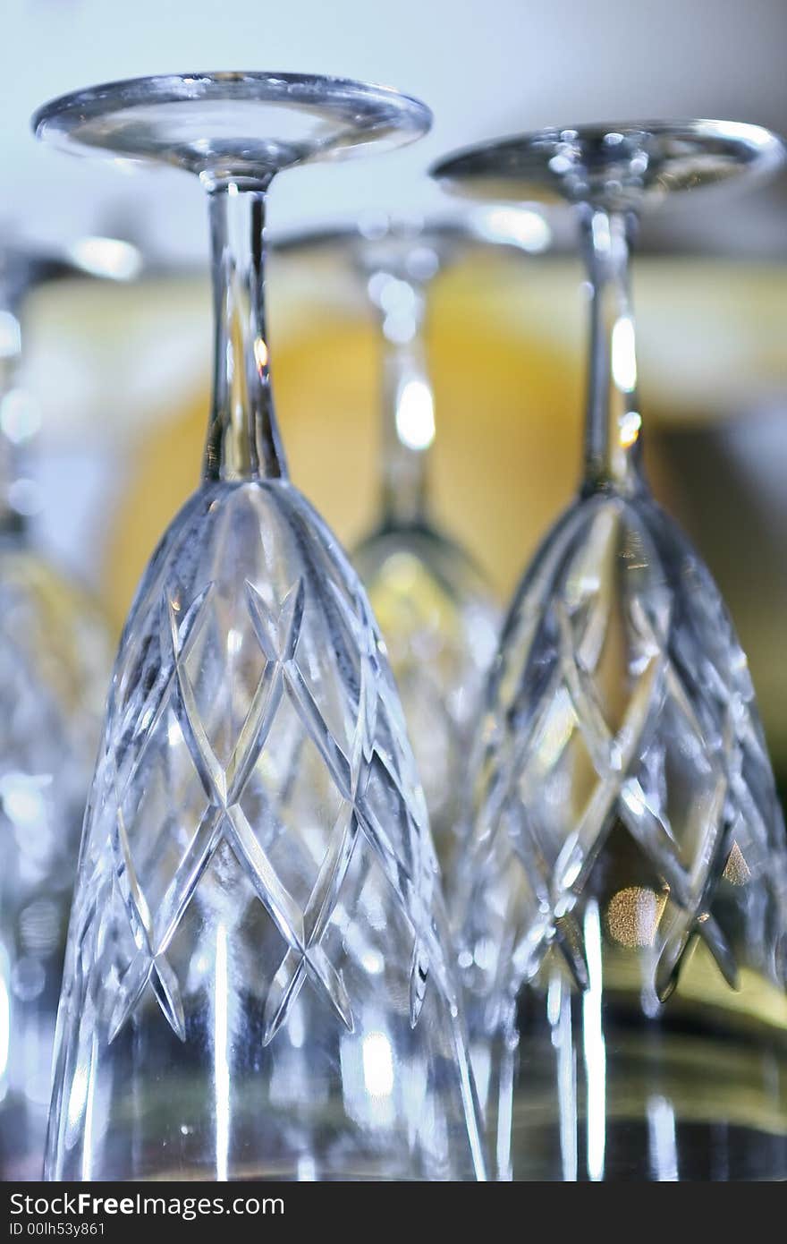 Closeup of champagne glasses against a blurred background. Closeup of champagne glasses against a blurred background