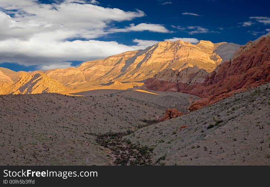 The mountains of Red Rock Canyon, Nevada early in the morning.