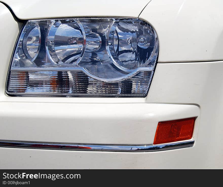 Close up of a car head light. Close up of a car head light