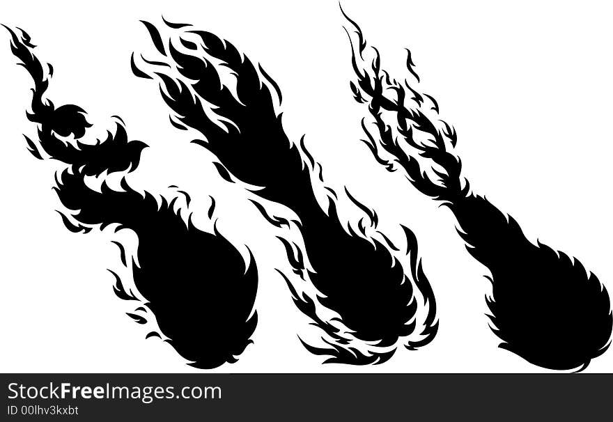 Illustrations vector of black Fire Ball