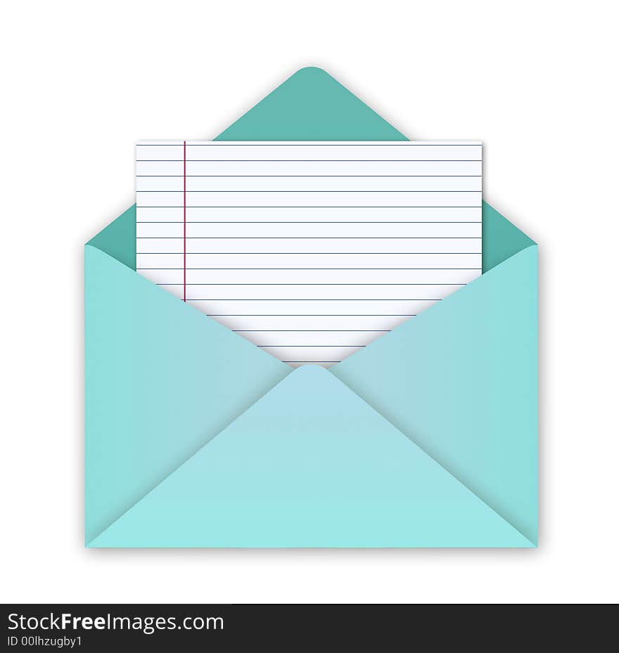 Green envelope with letter