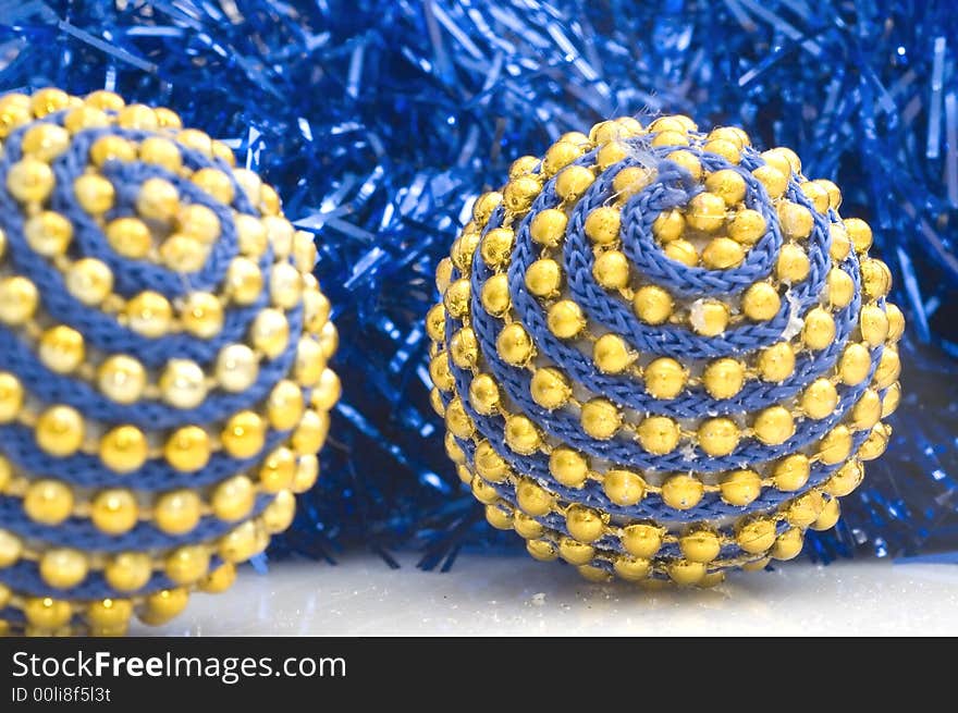 Blue Christmas tree bulb's with blue decorations. Blue Christmas tree bulb's with blue decorations.