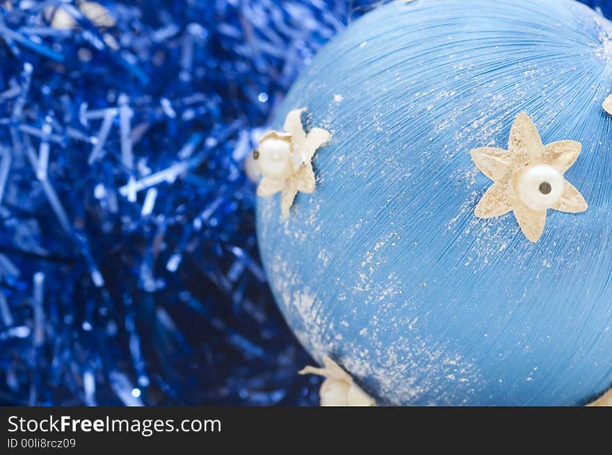 Blue Christmas tree bulb's with blue decorations. Blue Christmas tree bulb's with blue decorations.