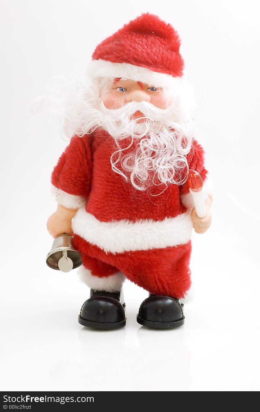 Santa claus toy on white background.