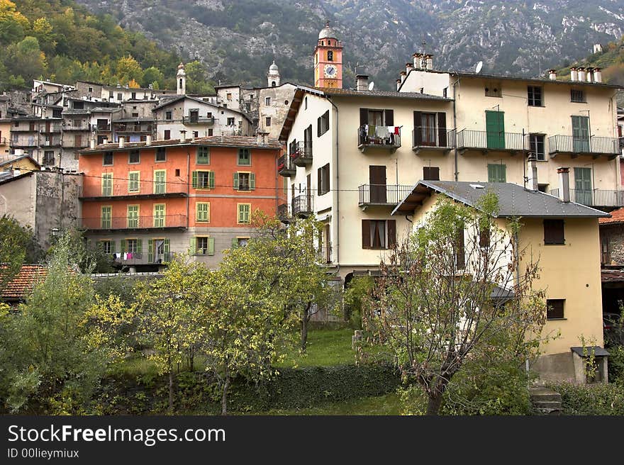 Houses of poor small city in mountains. Houses of poor small city in mountains