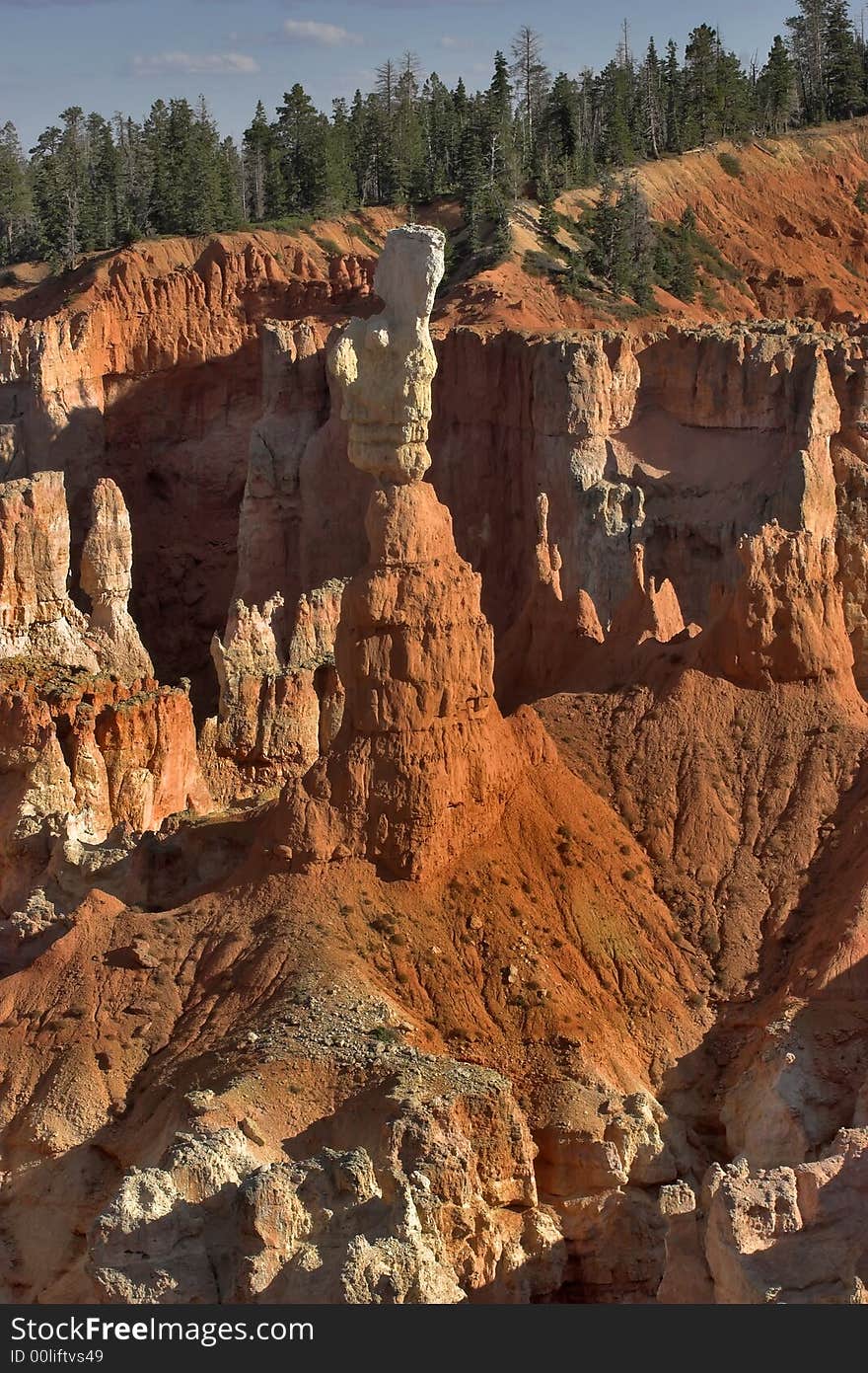 The well-known orange rocks in Bryce canyon in state of Utah USA. The well-known orange rocks in Bryce canyon in state of Utah USA