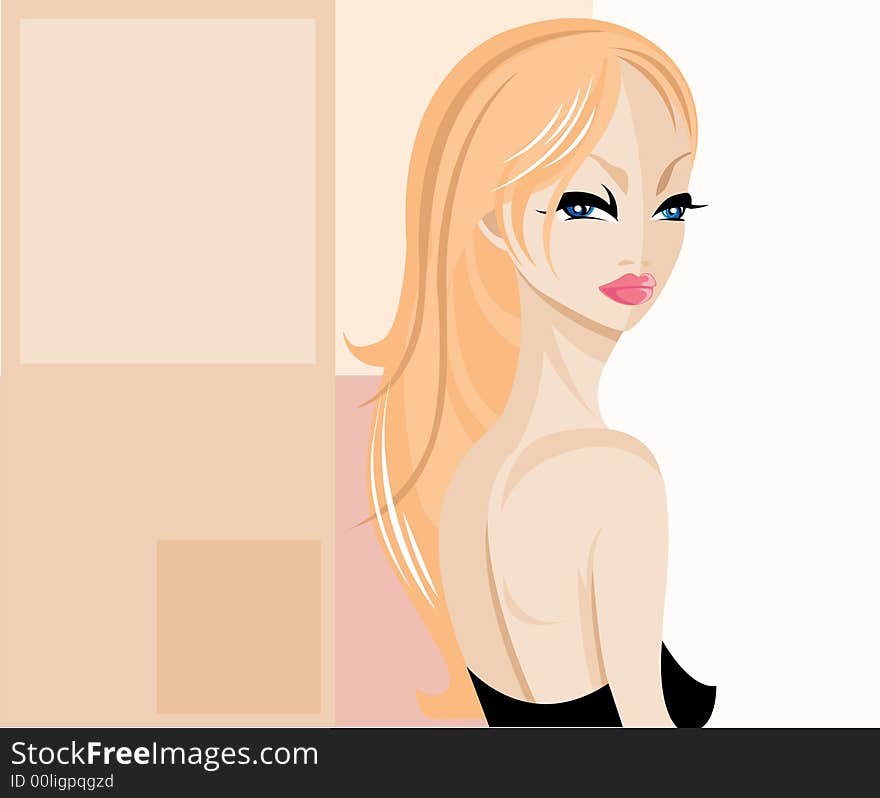 Illustration of a gorgeous fashion girl. Illustration of a gorgeous fashion girl