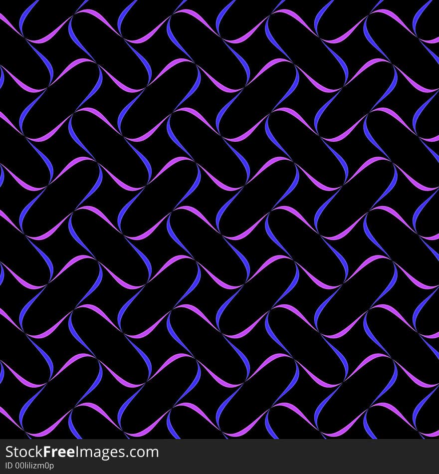 Computer generated fractal. Purple and blue ribbons in oval patterns. Computer generated fractal. Purple and blue ribbons in oval patterns.