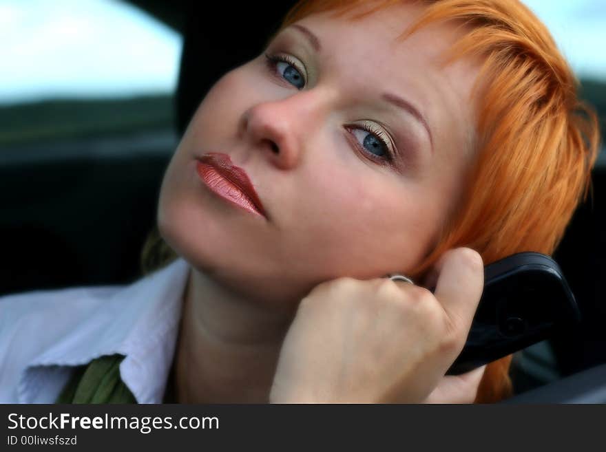 Business woman with phone