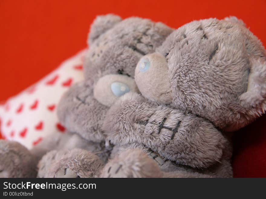 Teddy bears sitting at the sofa. Teddy bears sitting at the sofa