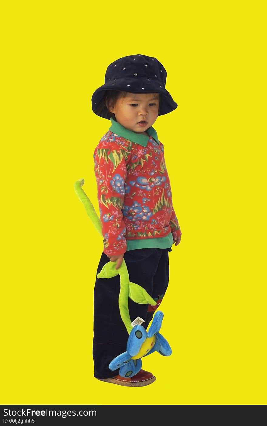 Little asian girl with a hat