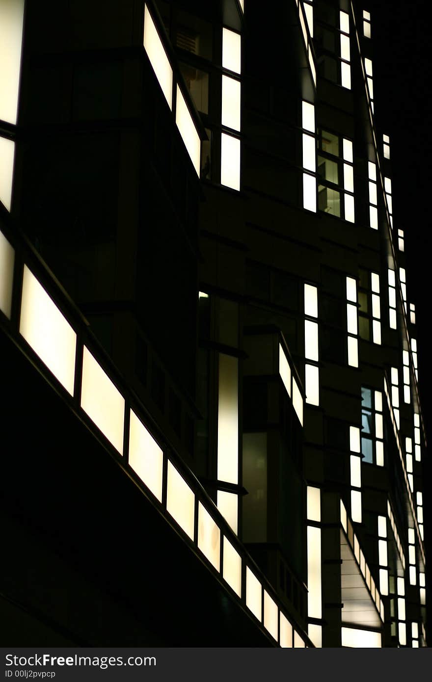 Windows light vertical city night