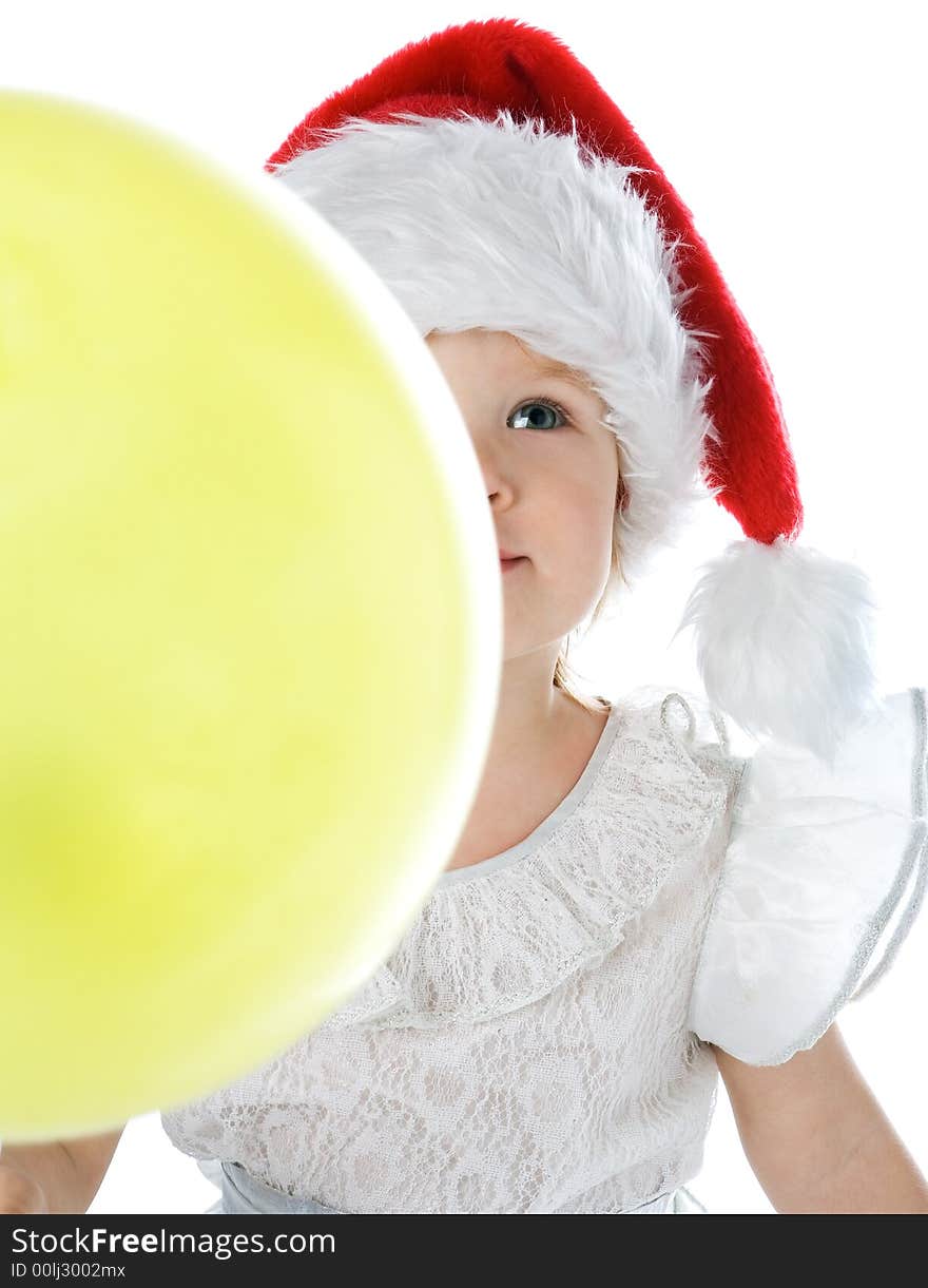 Baby in santa claus red hat