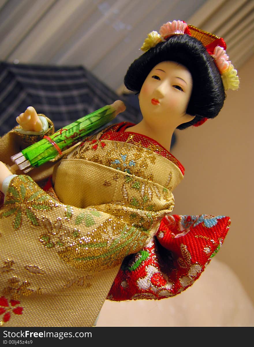 Geisha doll in national clothes