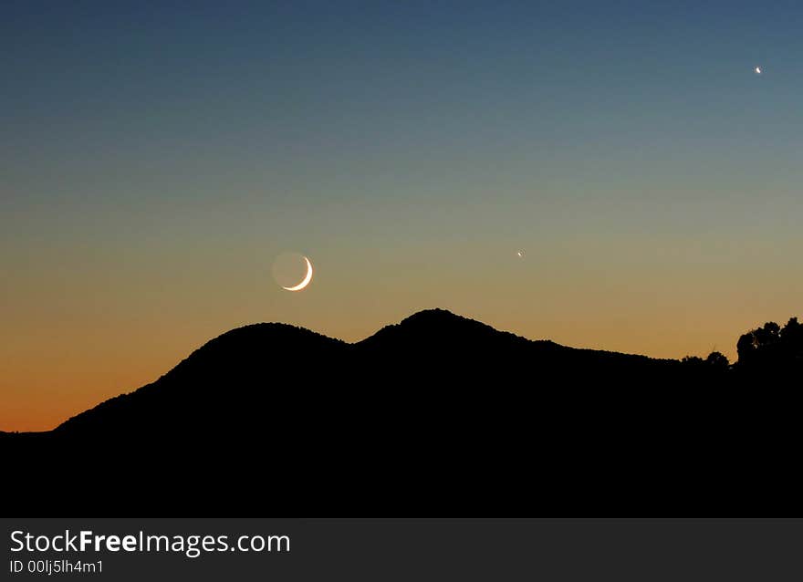 Crescent and mountain