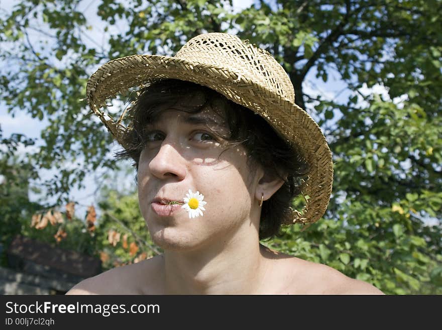 The young man in a hat