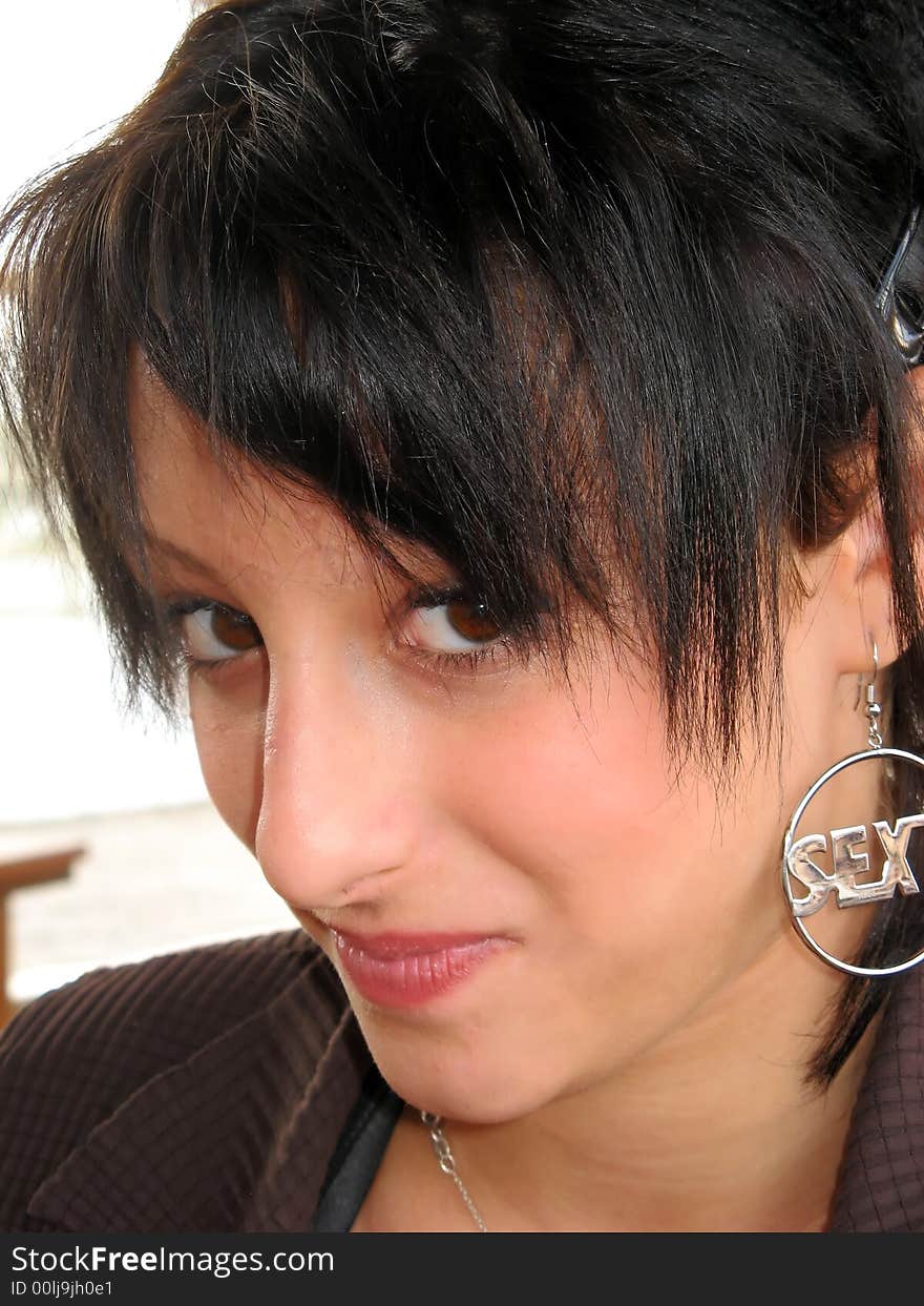 A young woman portrait smiling at the camera