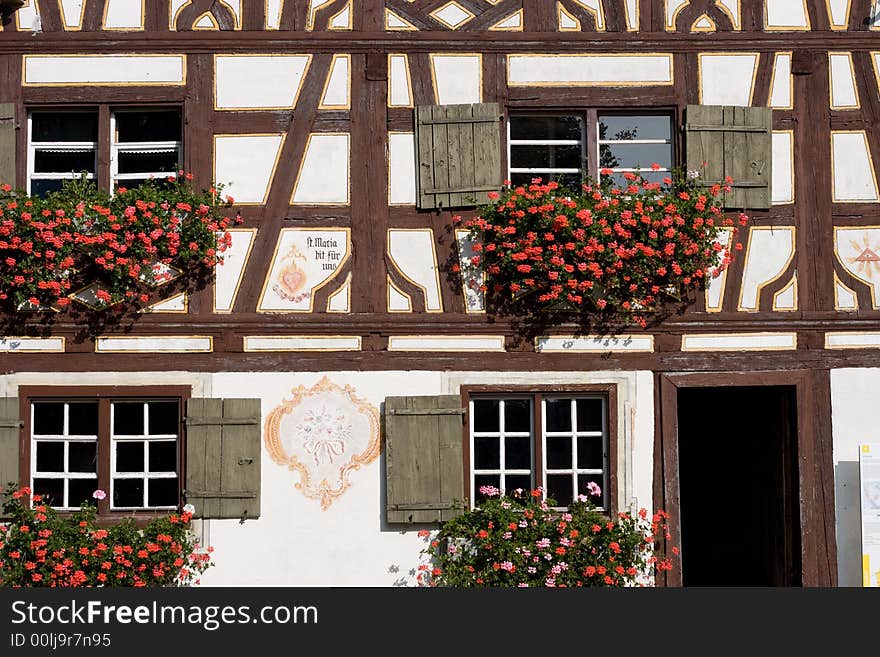 Typical Bavarian Half Timbered Home in Germany. Typical Bavarian Half Timbered Home in Germany.