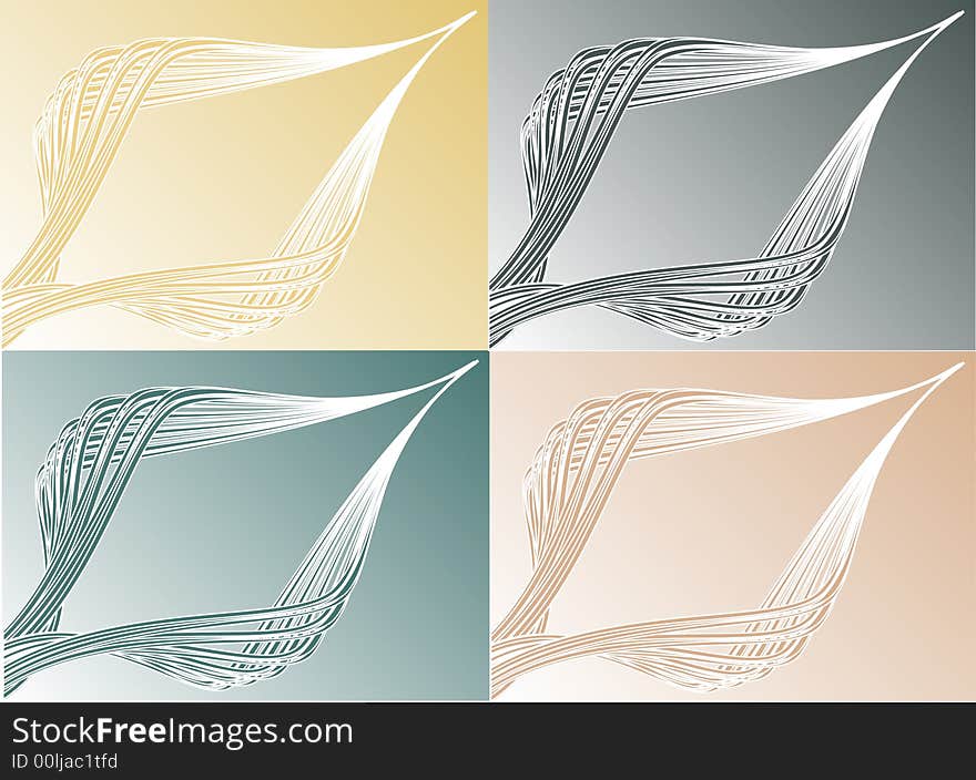 Illustration of abstract shapes at four colors