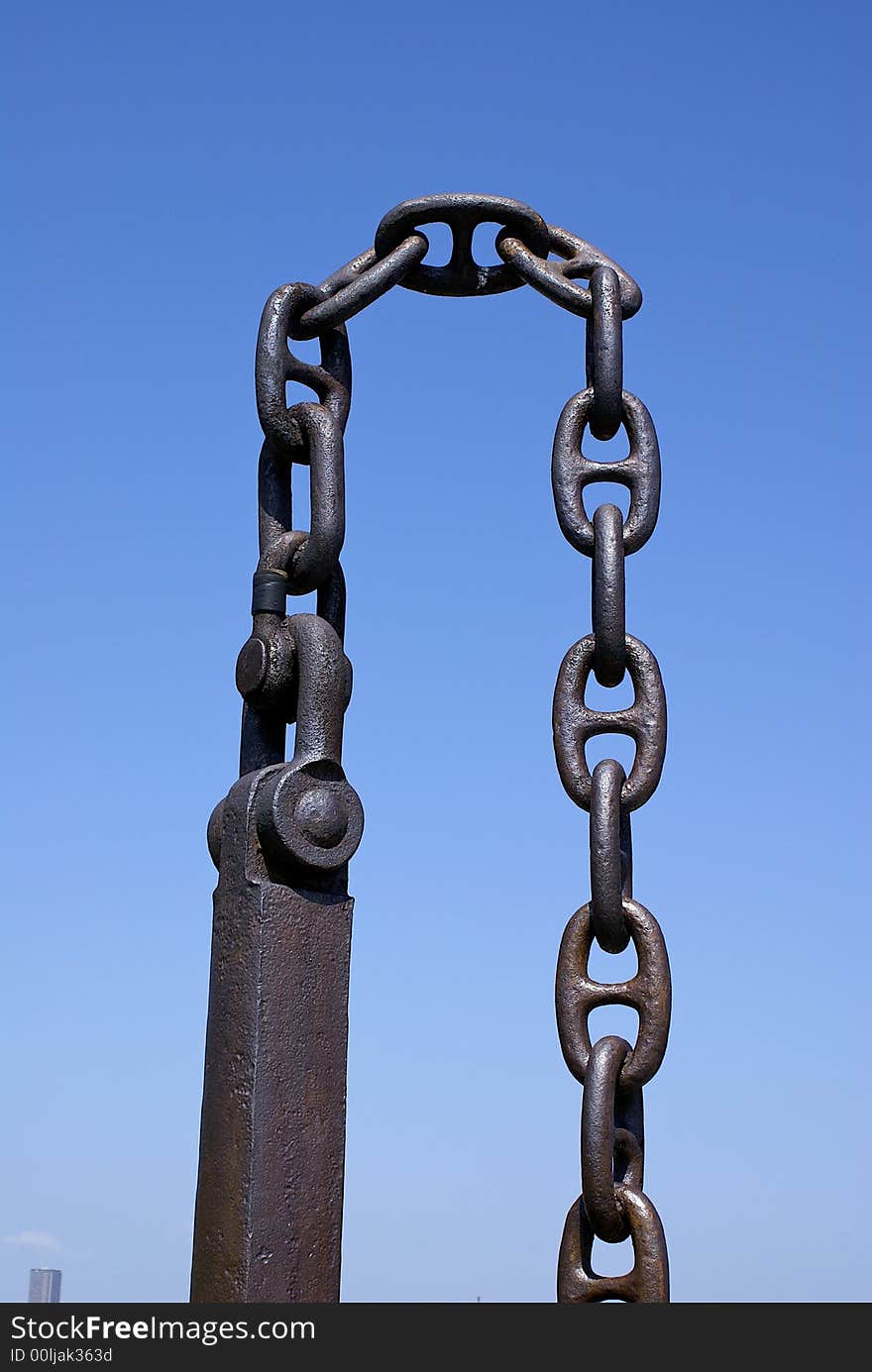 Ship's anchor chain used in a very creative way at the Yokohama's Harbor in Japan. Ship's anchor chain used in a very creative way at the Yokohama's Harbor in Japan