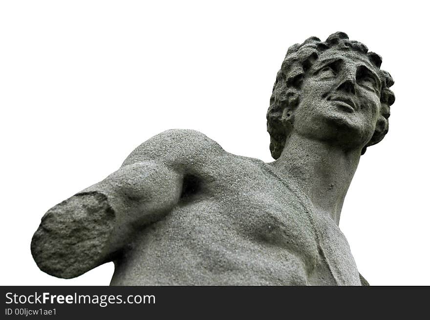 Stone man torso isolated over white background. Stone man torso isolated over white background.