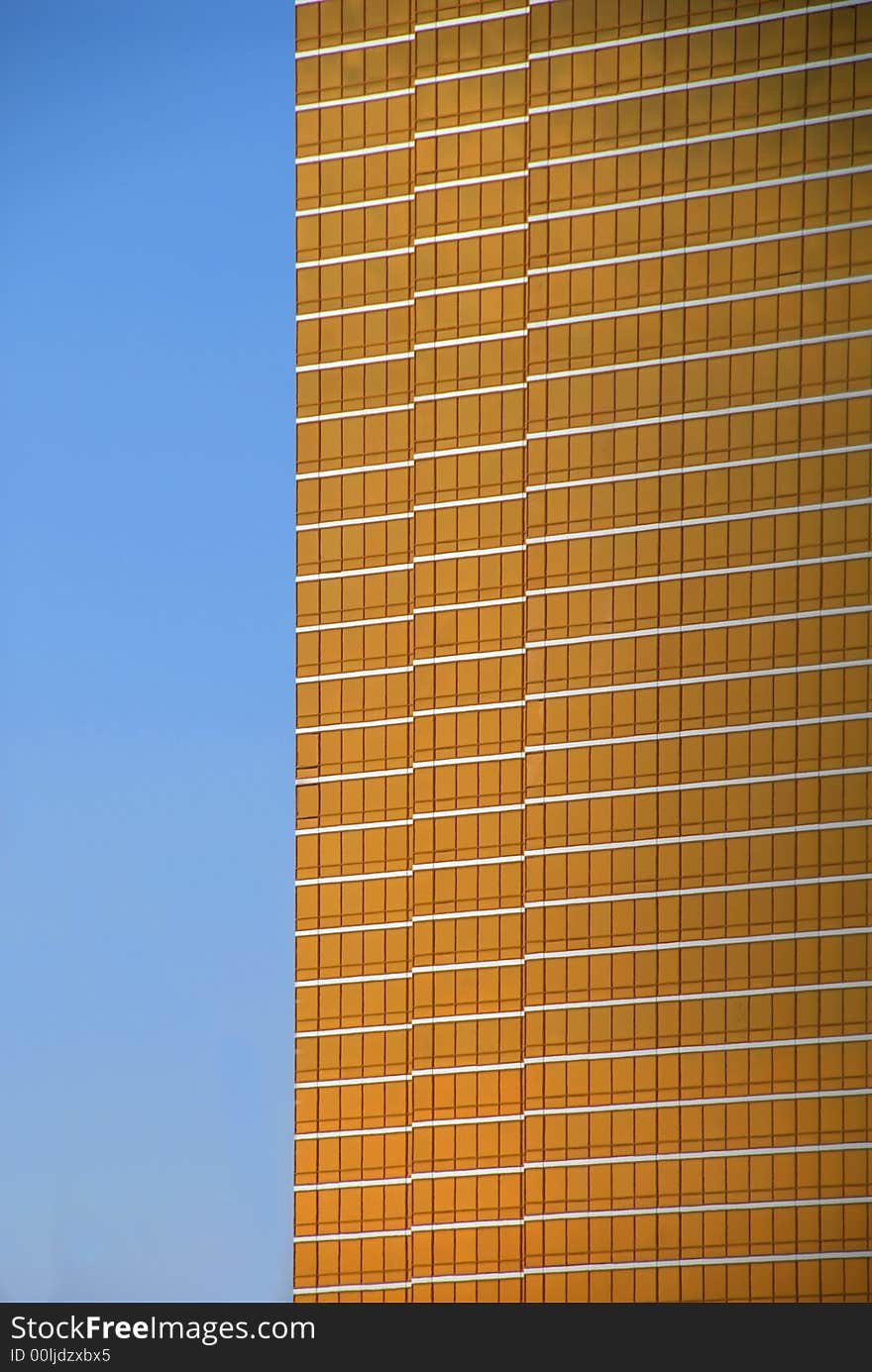 Sunset creating golden reflection on hotel windows. Sunset creating golden reflection on hotel windows