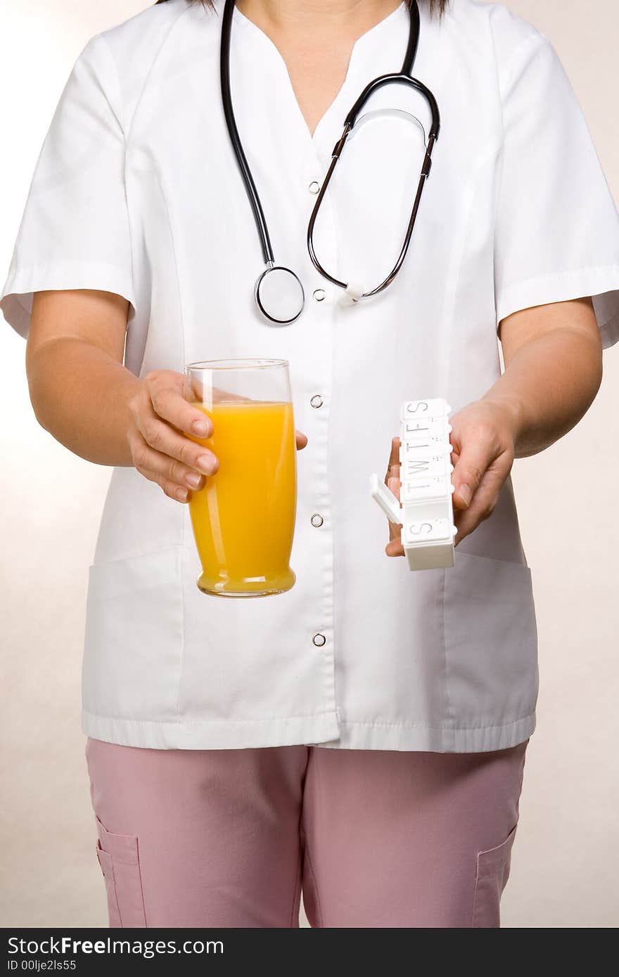 Medicine and orange juice