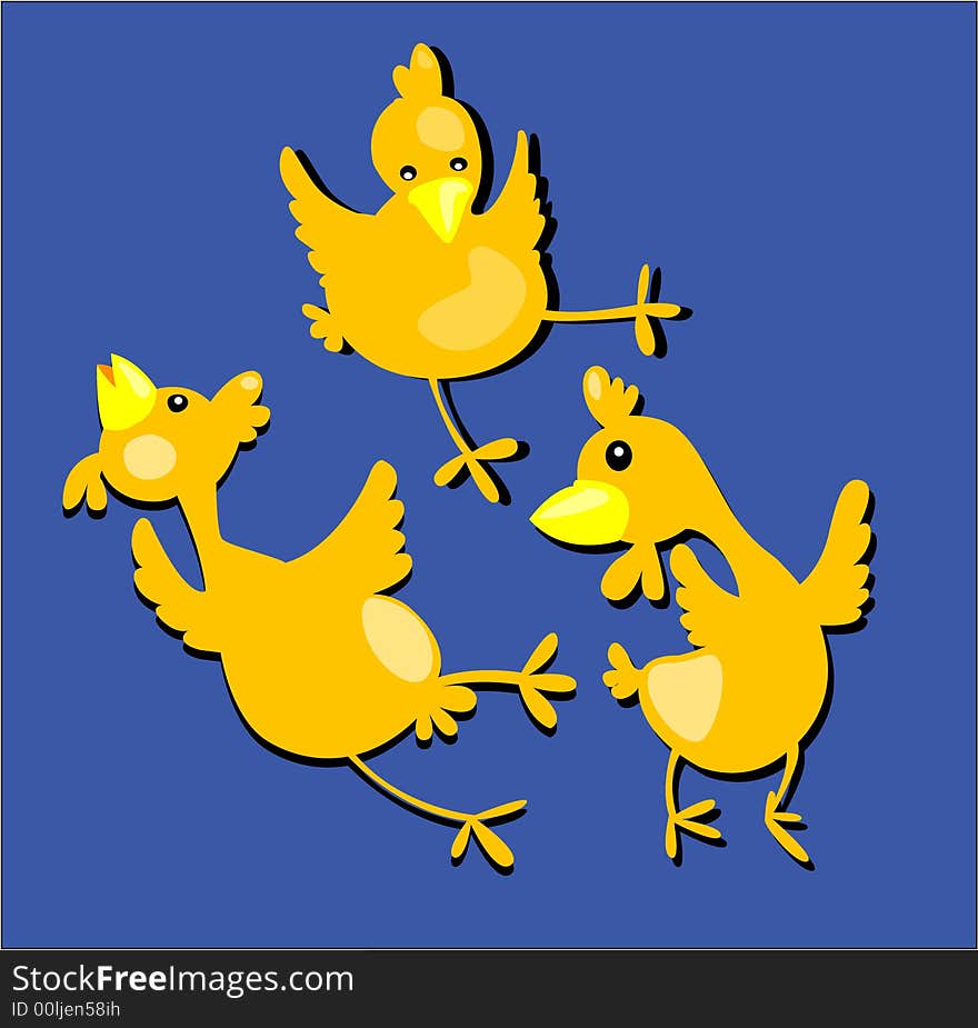 Illustrations vector cartoon of Funny Chicken