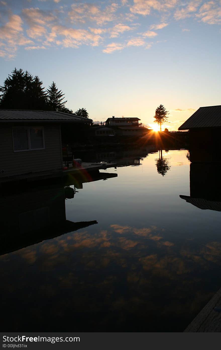 Alaskan Floathouse Sunset