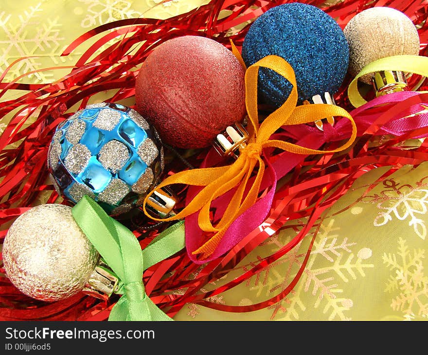 Still life with set of colorful christmas baubles. Still life with set of colorful christmas baubles