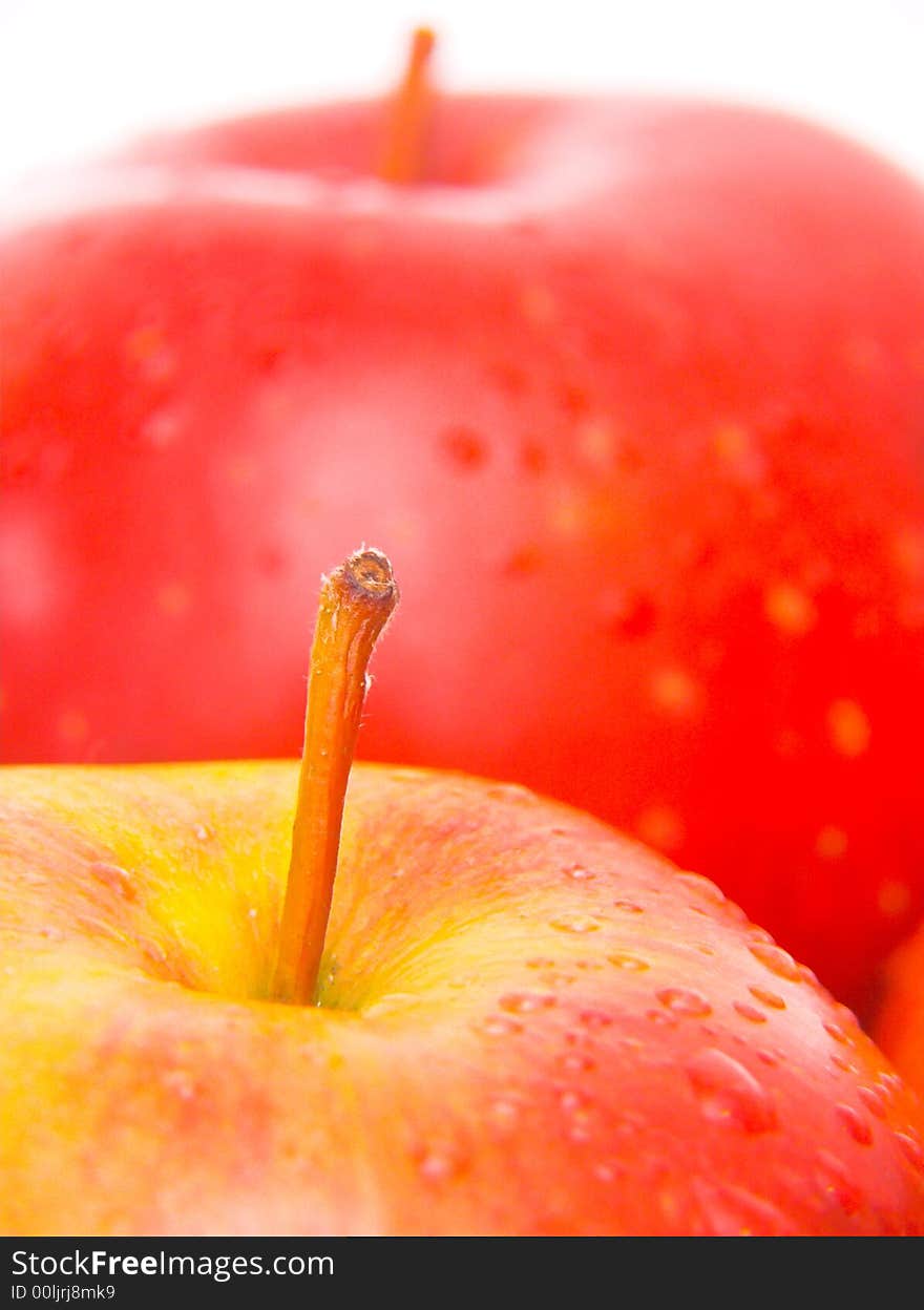 Two apples isolated over white background