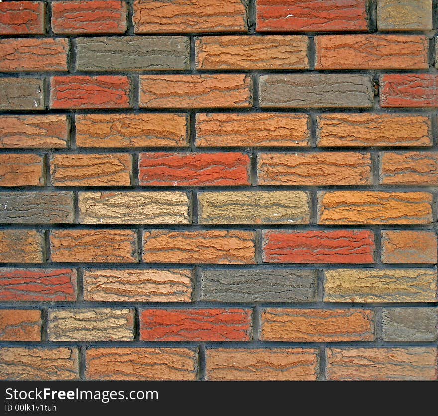 Brick wall with various red color. Brick wall with various red color.