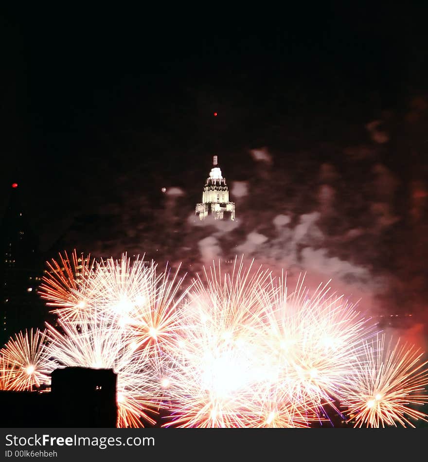 4th of July fireworks over New York City. 4th of July fireworks over New York City