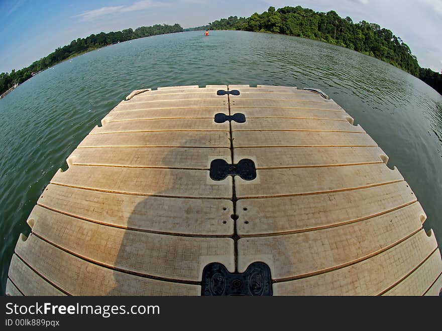 Floating jetty in lakes