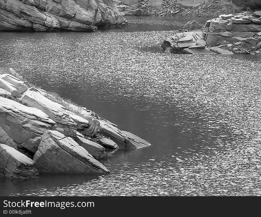 Wind and drizzle on blue ridge reservoir, northern arizona. Wind and drizzle on blue ridge reservoir, northern arizona