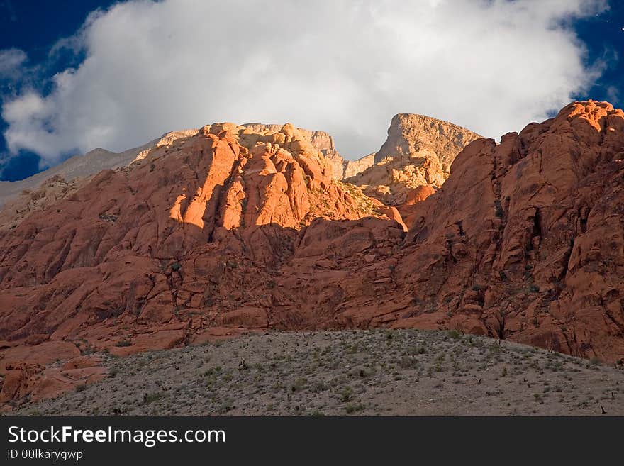 The mountains of Red Rock Canyon, Nevada early in the morning.