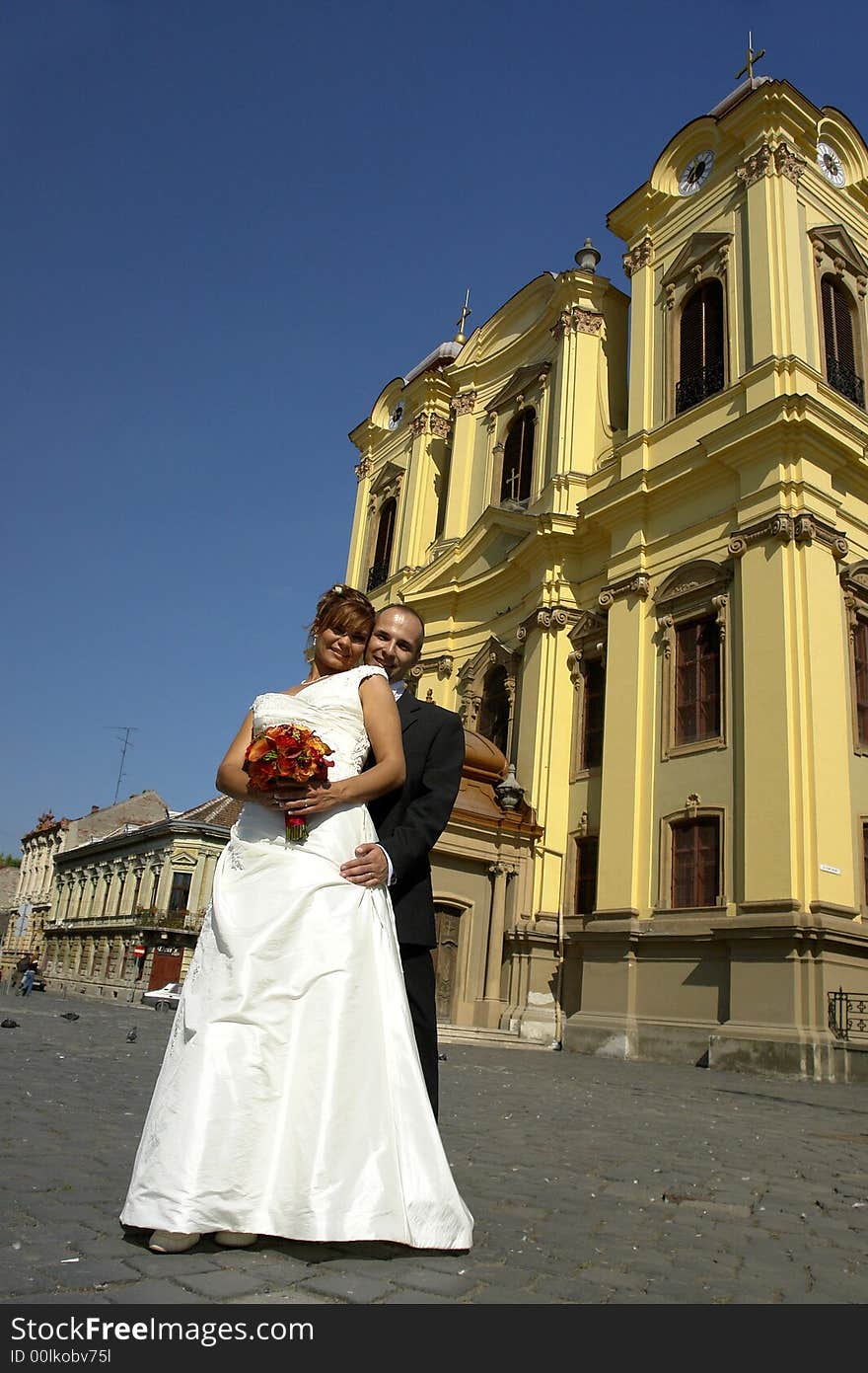 Portrait of bride and groom