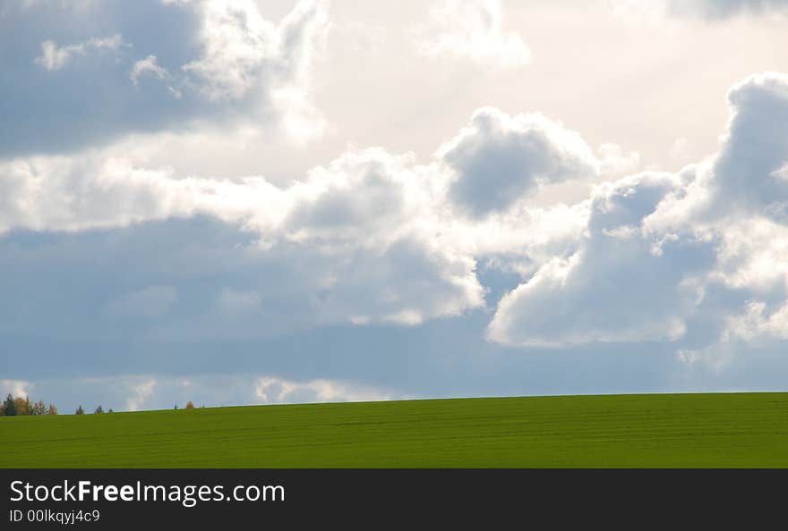 Green and blue color of  the vast expanses of nature