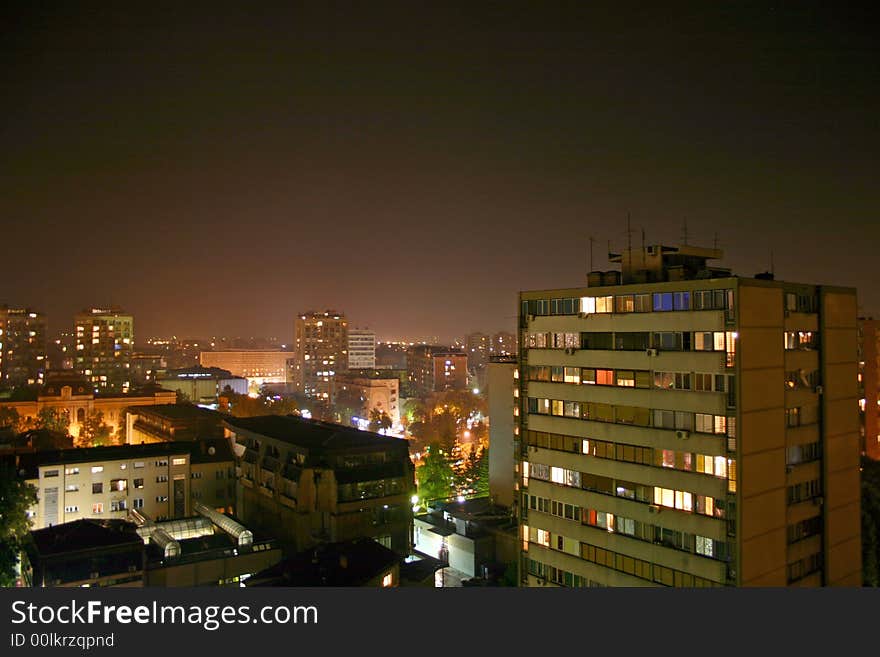 Night view of Kragujevac city, Serbia