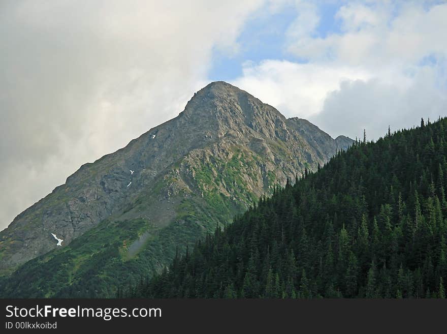 Alaska with mountains in background.