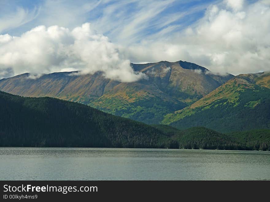 Morning in Alaska with cloud formations.