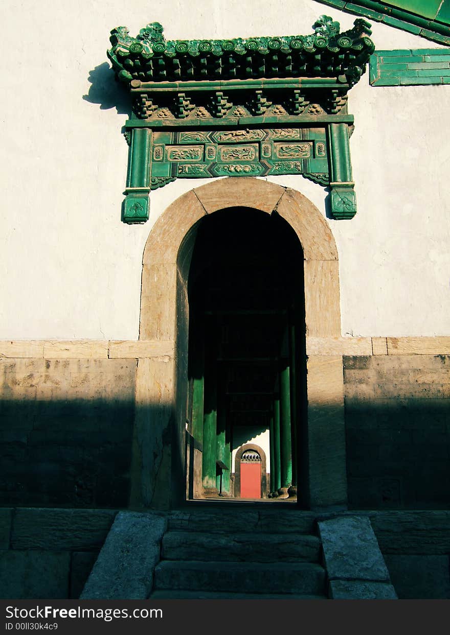 The door of Opera Stage in Shenyang imperial Palace