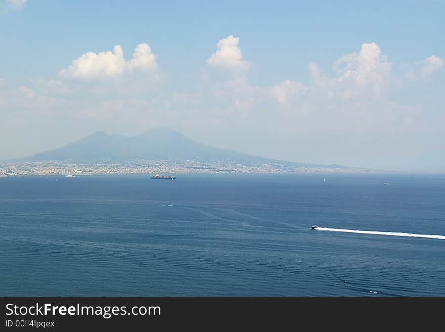 Seascape with Vesuvius volcano in Napoly, Italy. Seascape with Vesuvius volcano in Napoly, Italy.