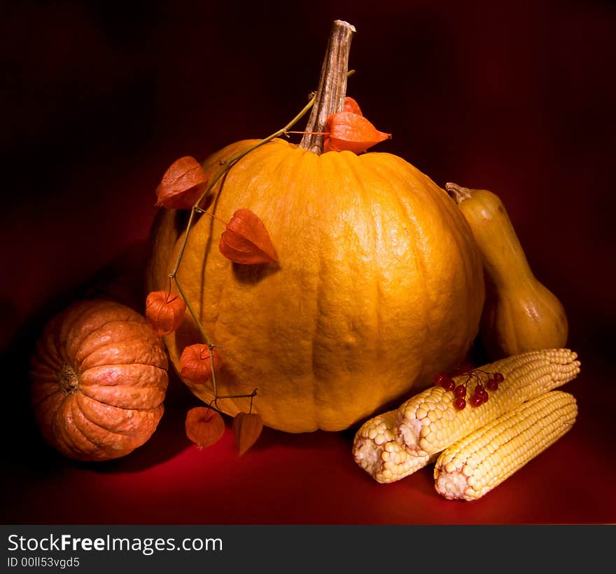 Autumn harvest, light painting made with light brush, good design for thanksgiving greeting cards