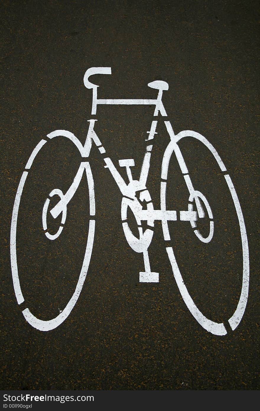 Cyclelane sign on tarmac road