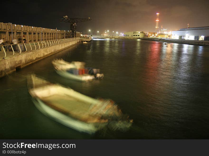 Jetty by night; tel aviv