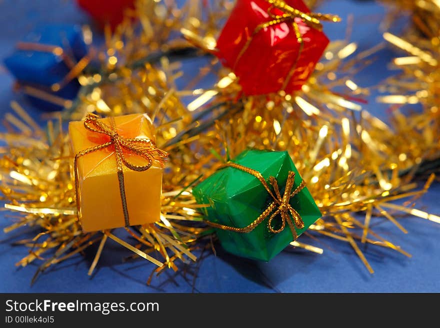 Small gifts on a christmas tree