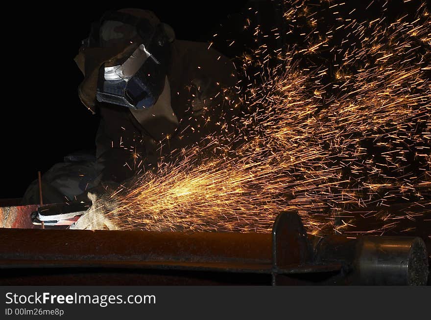 Close up of arc welder at work. Close up of arc welder at work