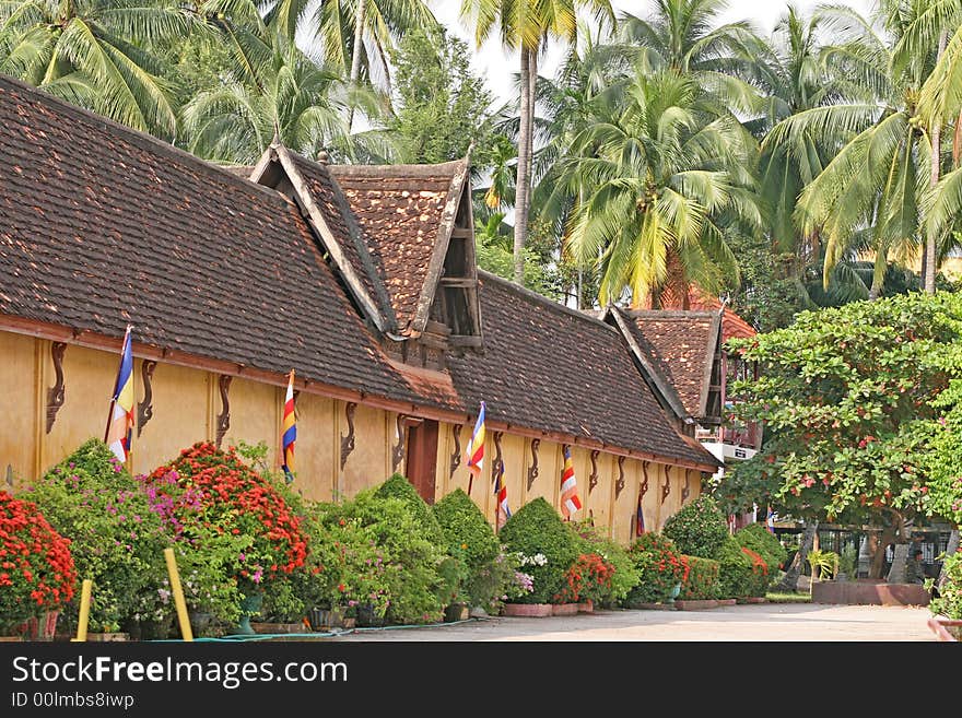 A Buddhist temple amongst the rainforest in Thailand. A Buddhist temple amongst the rainforest in Thailand