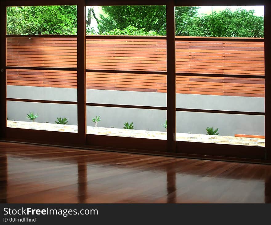 Bench seat garden through window